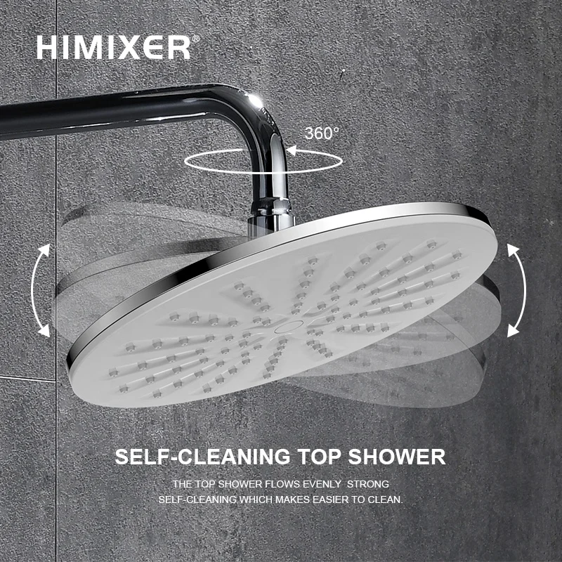 HIMIXER hot sell chrome thermostatic faucet shower mixer faucet double handle  brass bathroom rainfall bath & shower faucet set