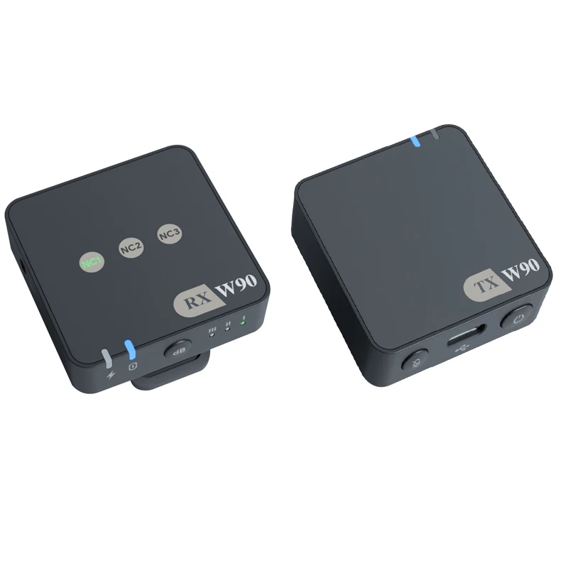 Noise Cancelling Wireless Clip Lapel Mic 2.4Ghz Lavalier Microphone for Live Stream Vlogging Youtuber