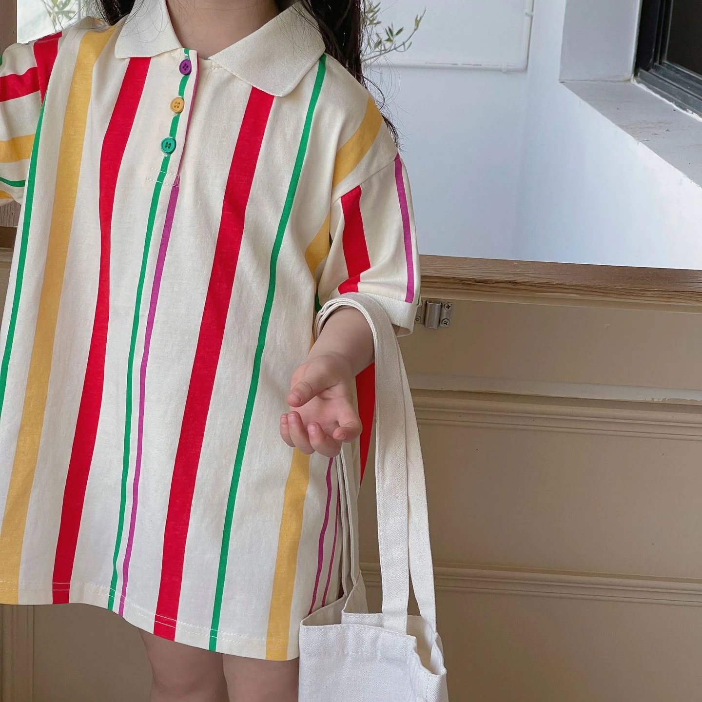 Children Boys Striped Polo Shirt And Cotton Shorts Summer Set Girl Brief Soft Breathable tee Dress For Baby Loose Dresses
