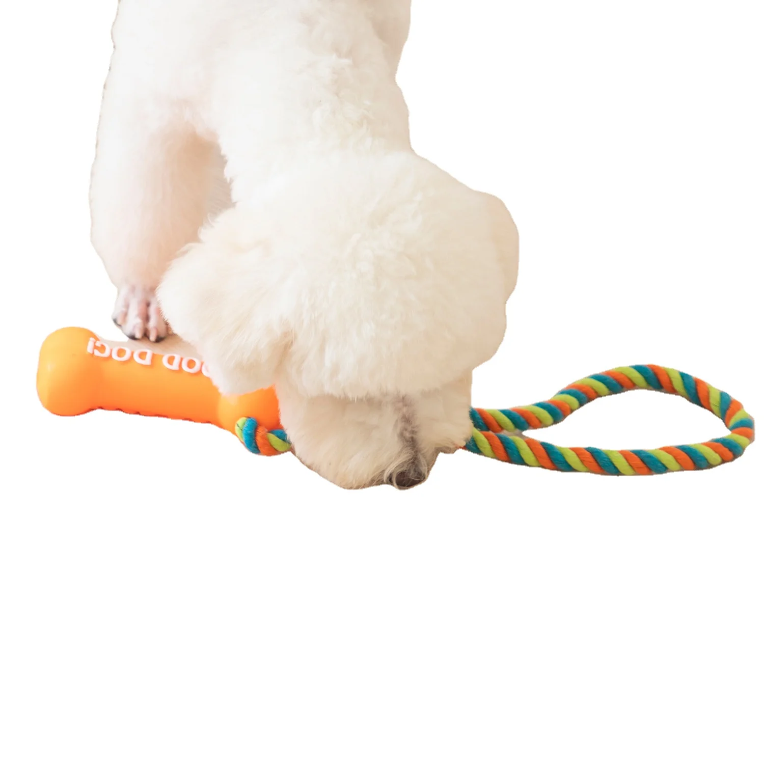 New cotton and hemp rope resistant sound dog bone bite glue pet dog chew bone toy