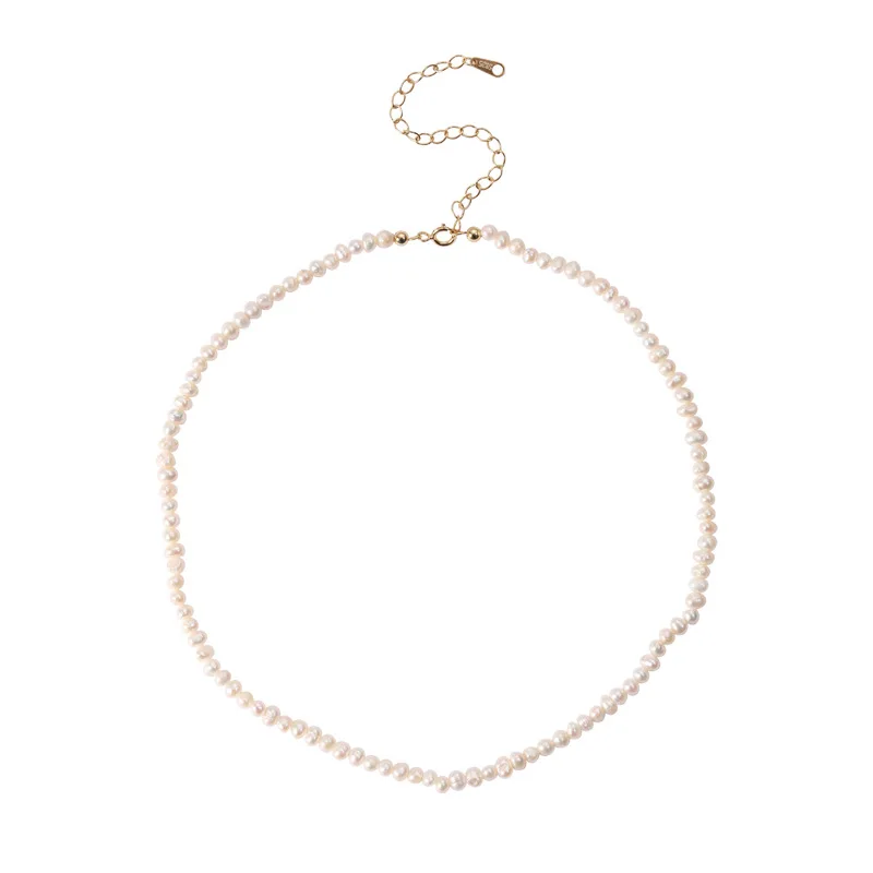 Daidan Joyeria De Plata Ley 925 Collar Pearl Necklaces Natural Tiny Pearl Choker Silver Pearl Chain Necklace