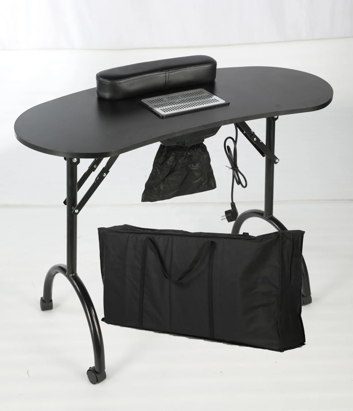 Wholesale manicure table portable with fan black tote high quality nail salon furniture
