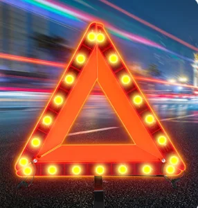 Road traffic safety reflective LED warning triangle