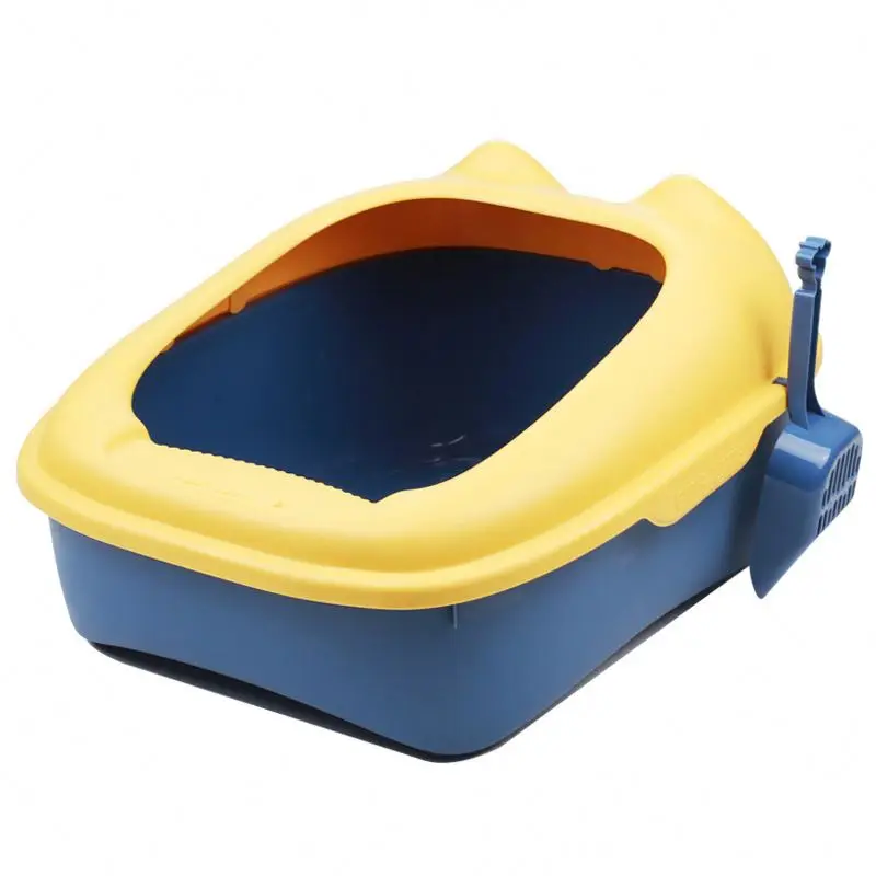 Manufacturers direct semi-enclosed cat litter pan cat toilet with litter shovel