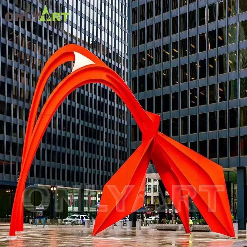 2024 Popular Art Metal Large Modern Red Symbolic Red Abstract Sword Sculpture