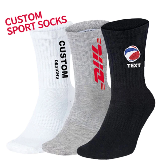 Fast sample cotton black sports socks mens athletic socks cycling gym workout terry sport sox crew for man sock