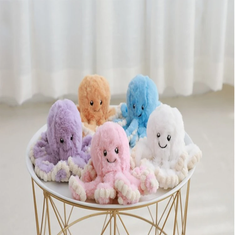 
PP cotton cheap price & high quality new design reversible plush kids toy reversible flip octopus 
