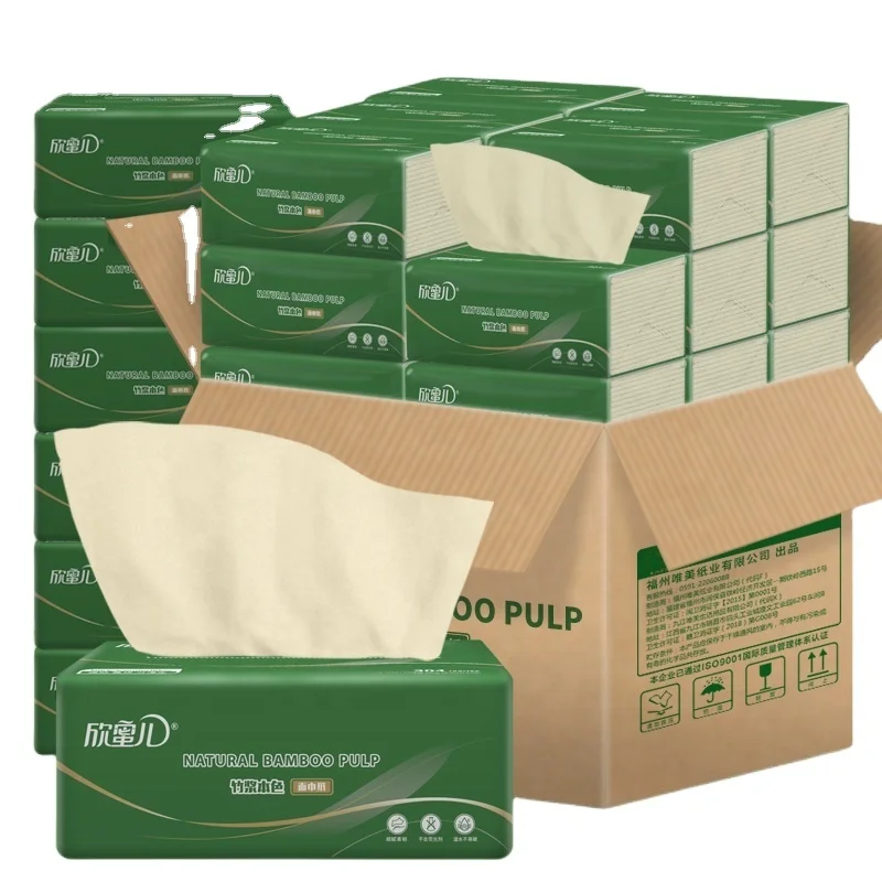 OEM Virgin Bamboo Pulp Soft Facial Tissue Eco-friendly Biodegradable 1-4 ply Facial Tissue Paper