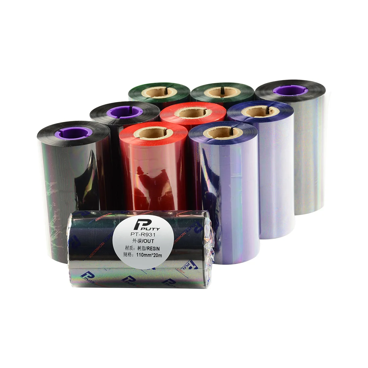 Puty wholesale roll thermal transfer resin / resin-wax / wax ribbon for barcode printer
