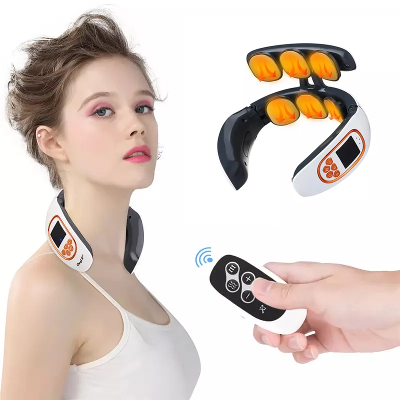Usb Rechargeable Cervical Traction Therapy Heating Massage Stimulator Ems Pulse Neck Massager