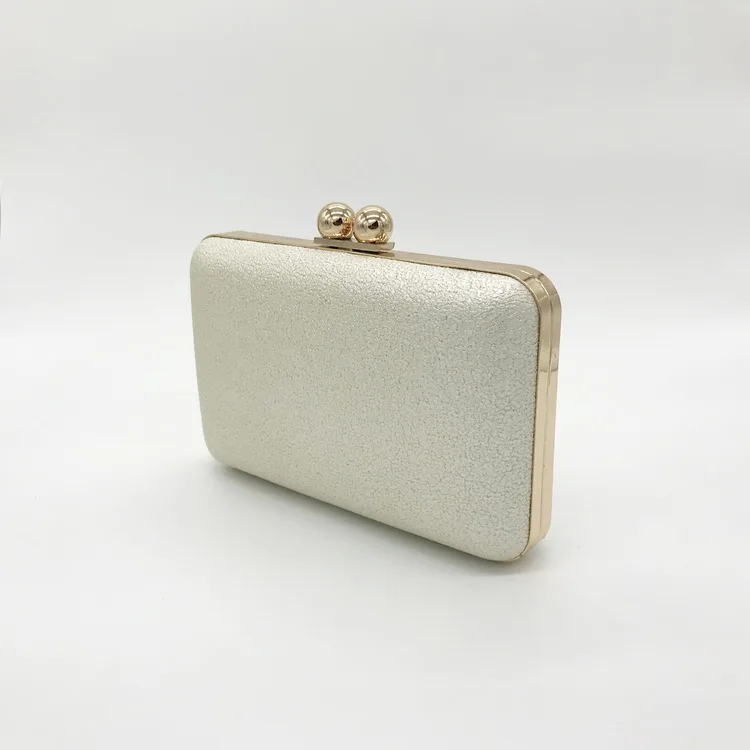 
Fancy Best Selling Style Vintage Purse Handmade Silver Shiny PU Leather Clutch Bag With Metal Frame Women Evening Dress Bag 