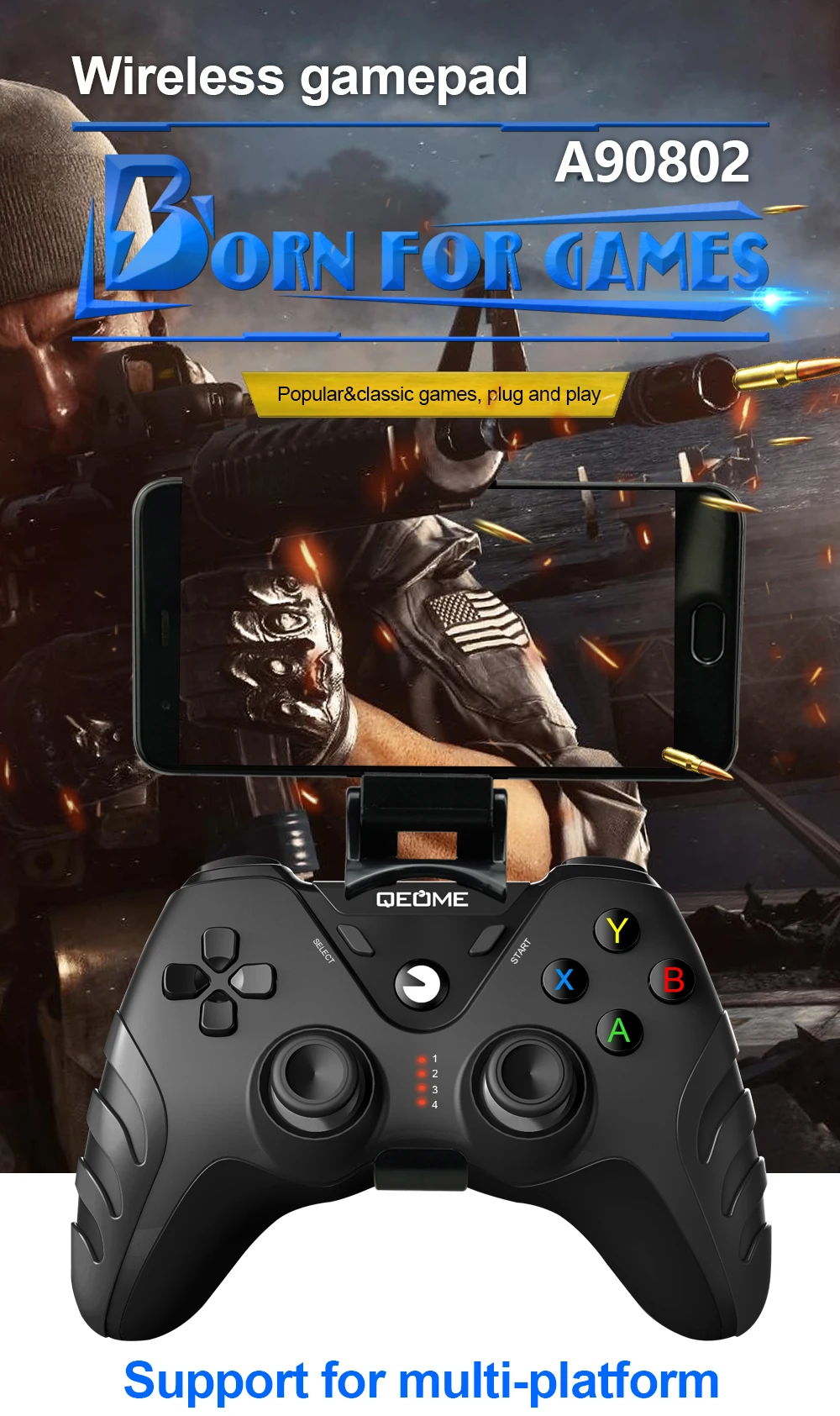 C-STAR odm Универсальный 2 4 беспроводной видео ps3/ps4/android игровой контроллер