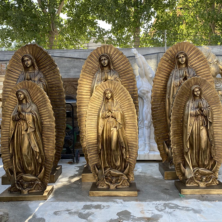 Religious bronze statue of the virgin mary for church decoration