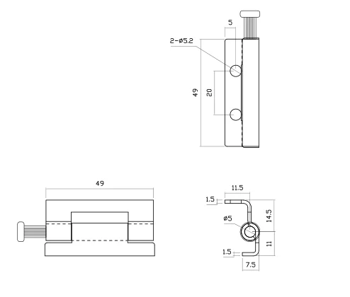  Новая перфорированная нижняя петля коробки из нержавеющей стали