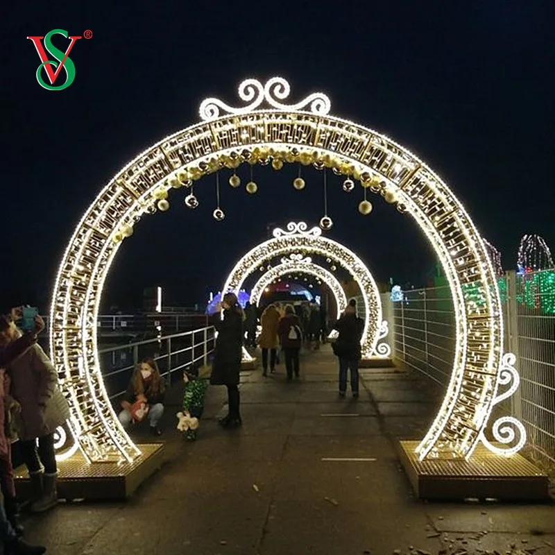 2024 Most Popular Christmas Motif Light Outdoor 3D Arch Light for Holiday Festival Decoration