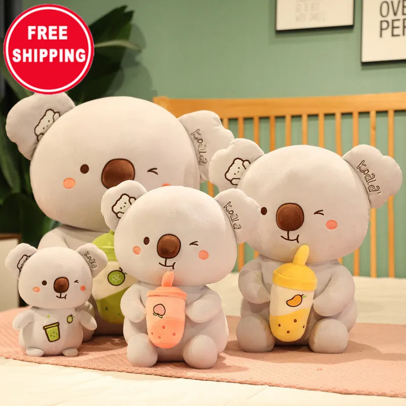 Free Shipping kids stuffed squishy boba tea koala plush toy