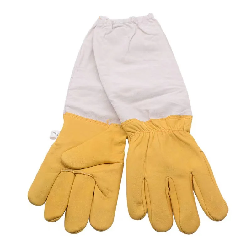 Beekeeping gloves, protective, breathable and anti-bee sting, beekeeping tools with cuffs, canvas sheepskin gloves