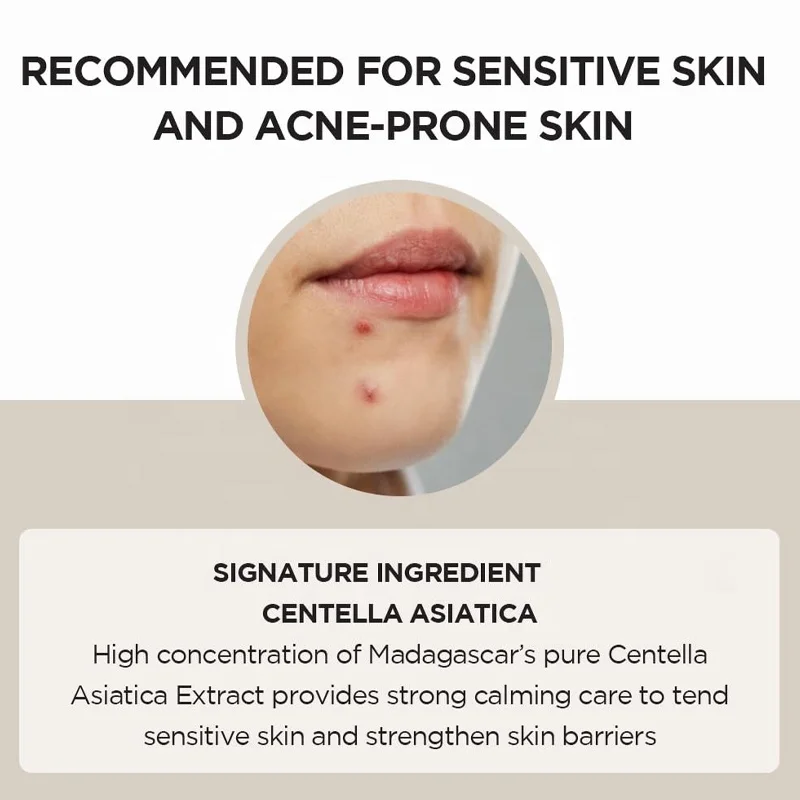 Private Label 55ml 100ml  Soothes Acne Prone Anti-Aging Madagascar Centella Asiatica Ampoule Facial Serum