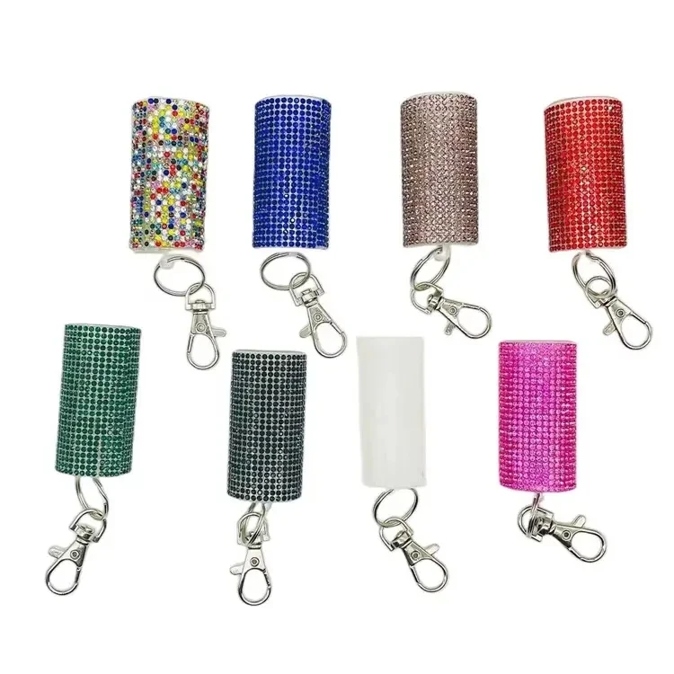 Refillable Perfume Bottle Pepper Keychain Women Handbag Pendant Self-defense Travel  Keychain Bling Spray Plastic Bottle