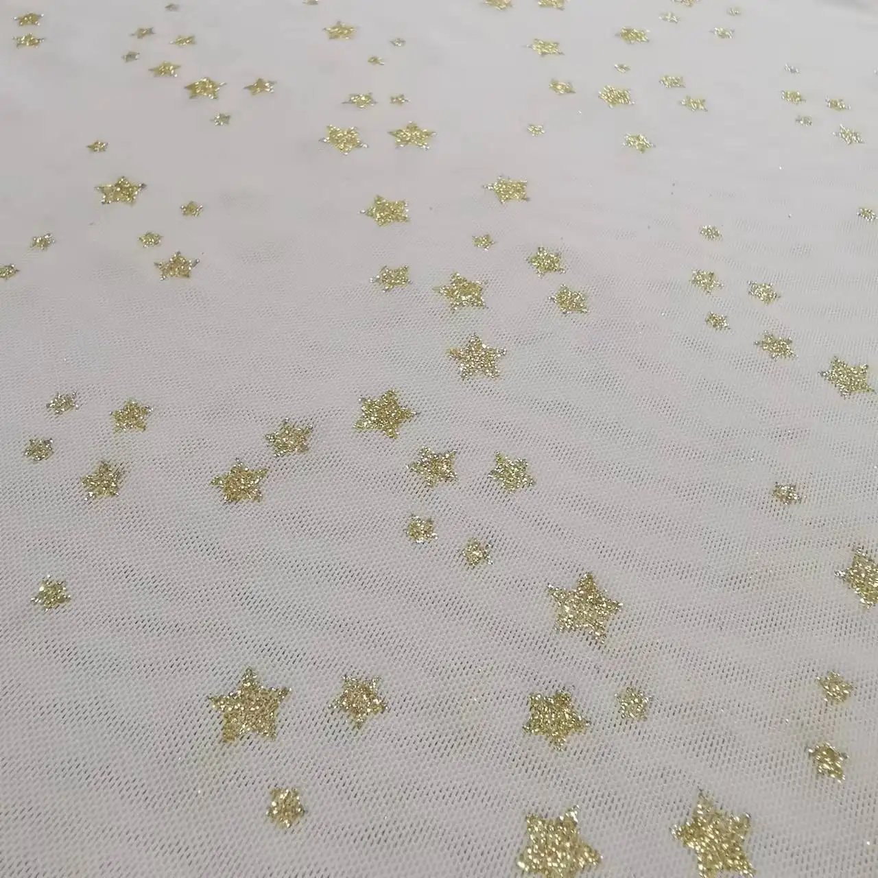 Wholesale Sparkly 100% Polyester Prom Voile Fabric Luxury Tulle Lace Sheer Foil Mesh Metallic Sequin Fabrics