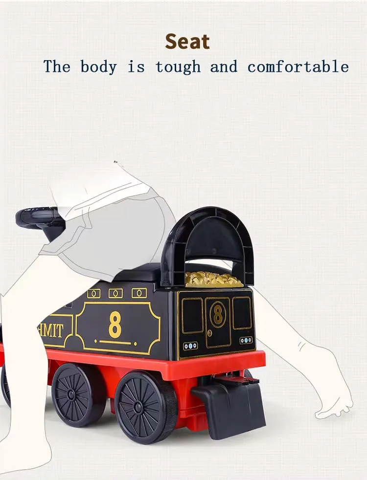 New products design electric ride on mall mini train blue cars with track slide multiple functions  for children kids babies