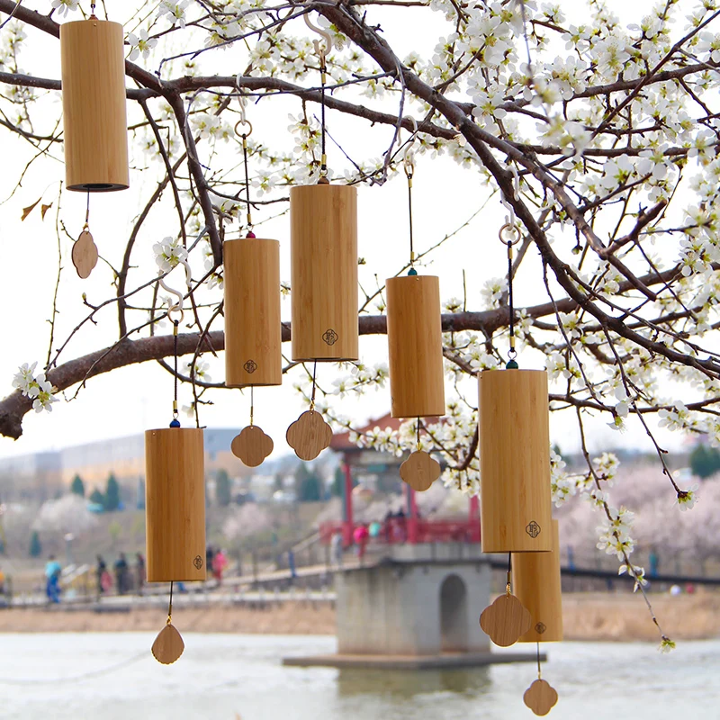 Sound healing musical wind chimes Bamboo Wind Chimes handbels for meditation yoga Hand-Cranked Wind Chimes