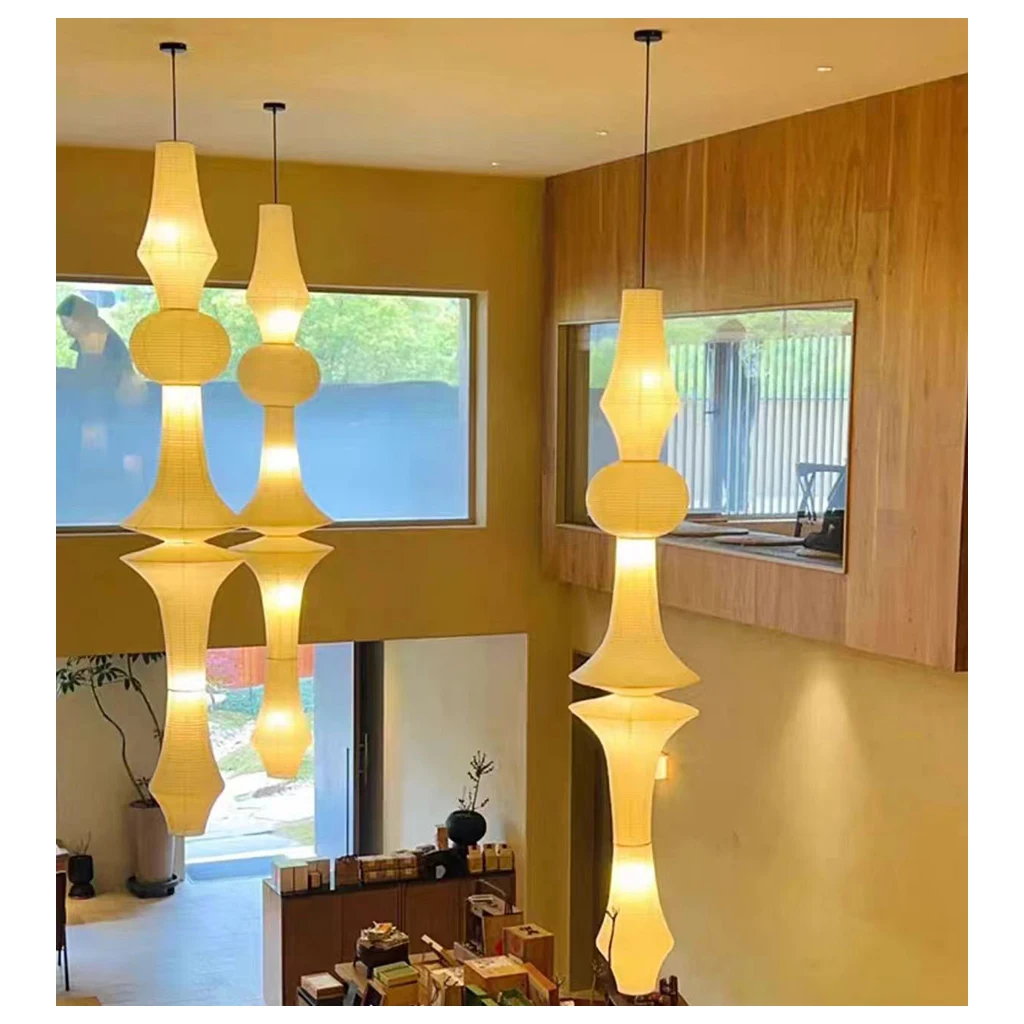 Explosive Modern Japanese Style Rice Paper Lampshade Luxury LED Chandelier