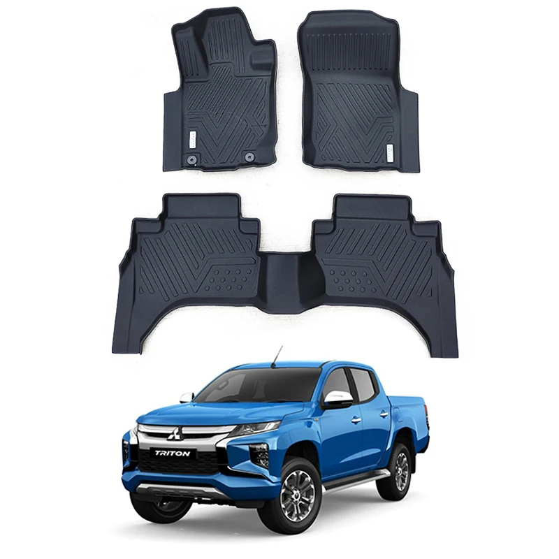 Custom Rubber Car Mat Carpet Deep Dish Matting 3D 5D Car Floor Mats for Mitsubishi Triton L200 Accessories