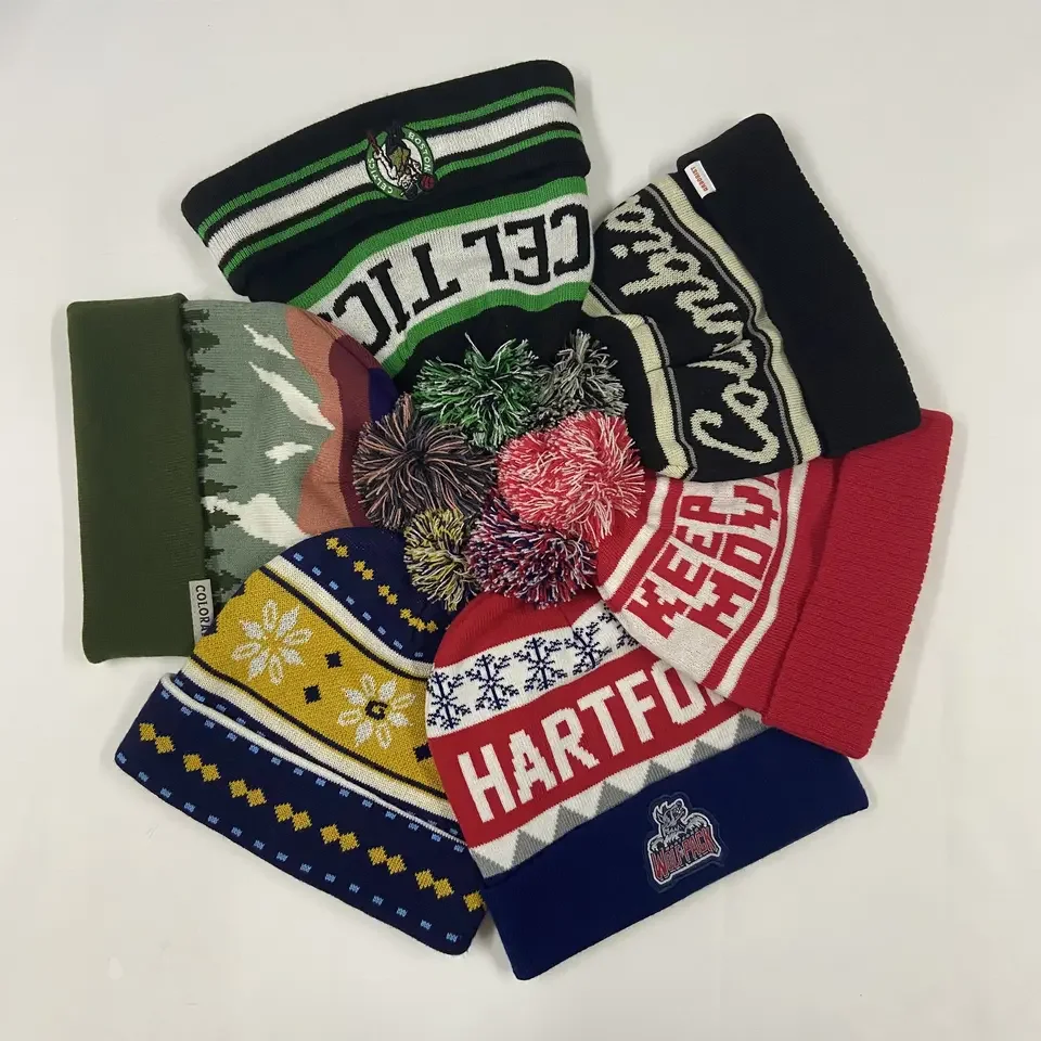 Hot Sale Cuff Beanie Girl Boy Gift Knitted Winter Hat With Pompom Ball Kids Size Promotion Gorro Invierno Thicken Fleece Inside