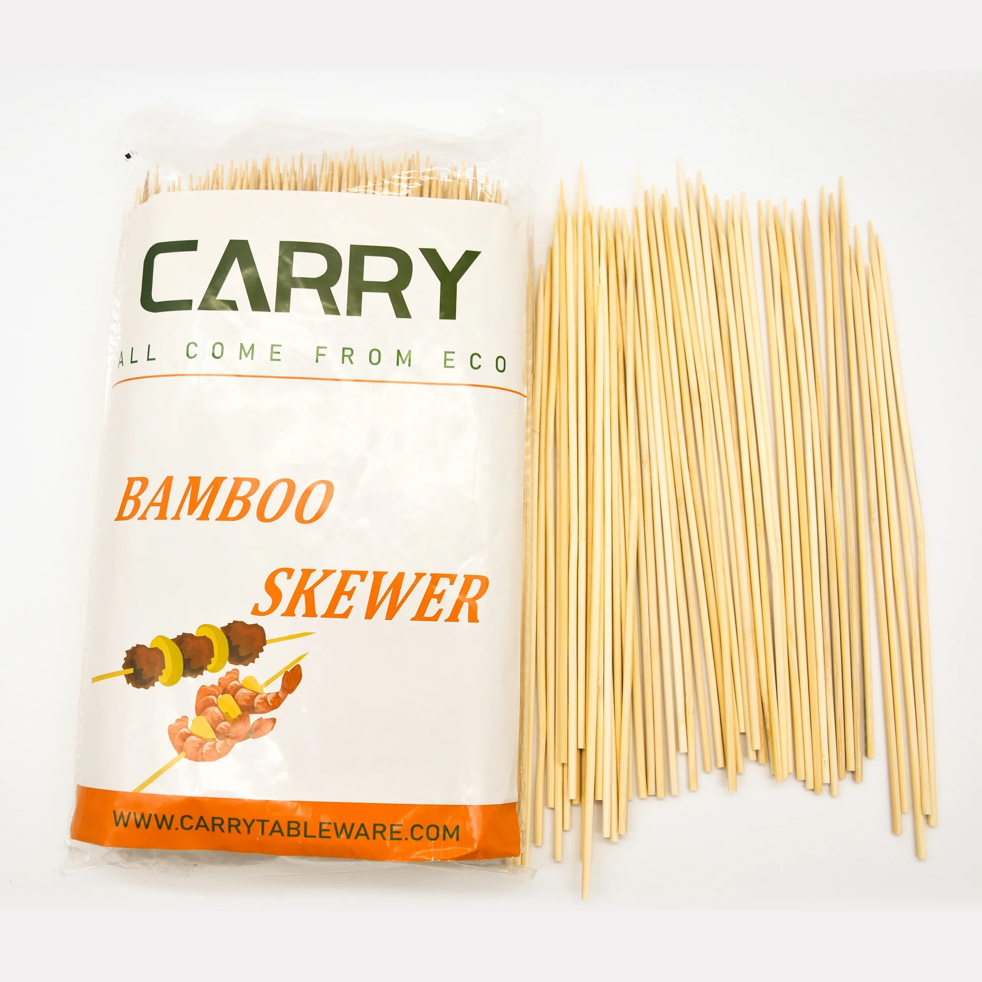 Bamboo Stick 3.0*15cm China Factory Direct Supply BBQ Stick Biodegradable Bamboo Braking Barbecue Sticks Disposable