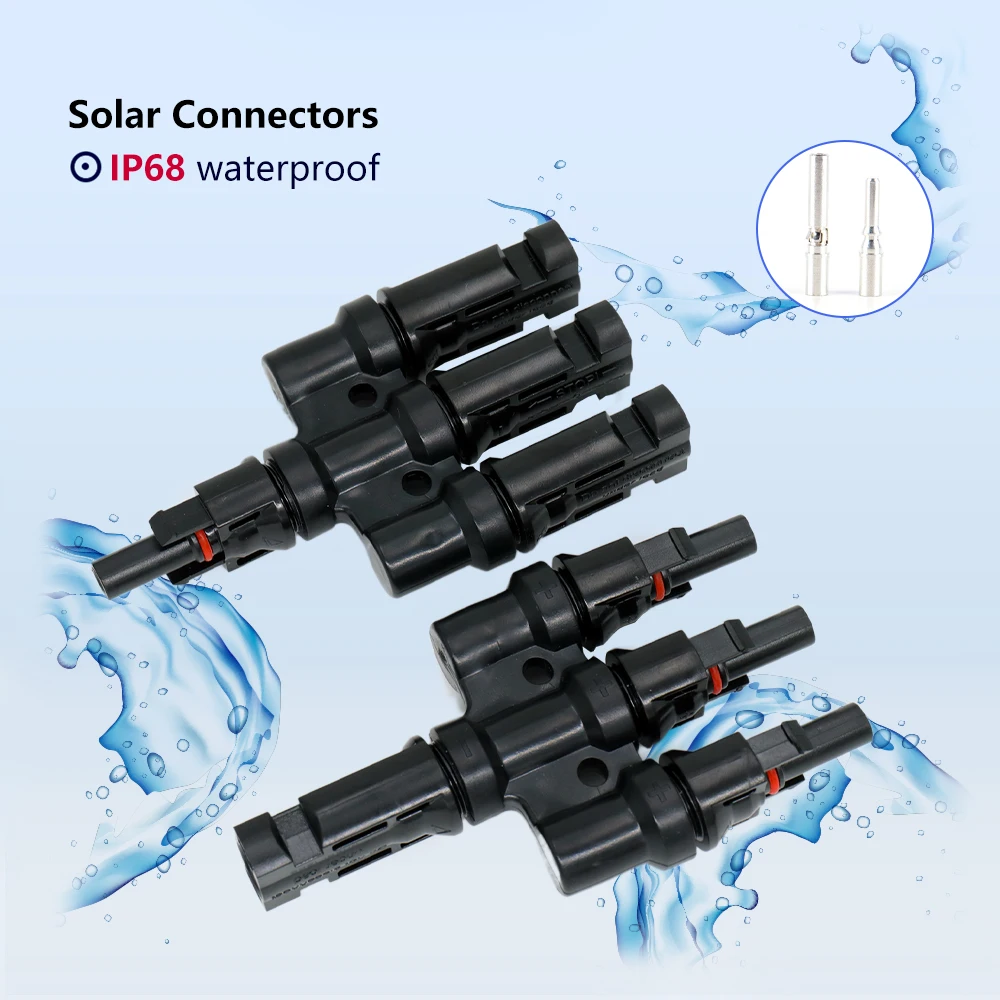 T Branch Solar Connector 3 in 1 PPO CE Rohs certificated Tinned Copper Terminal High Quality For Solar Panel