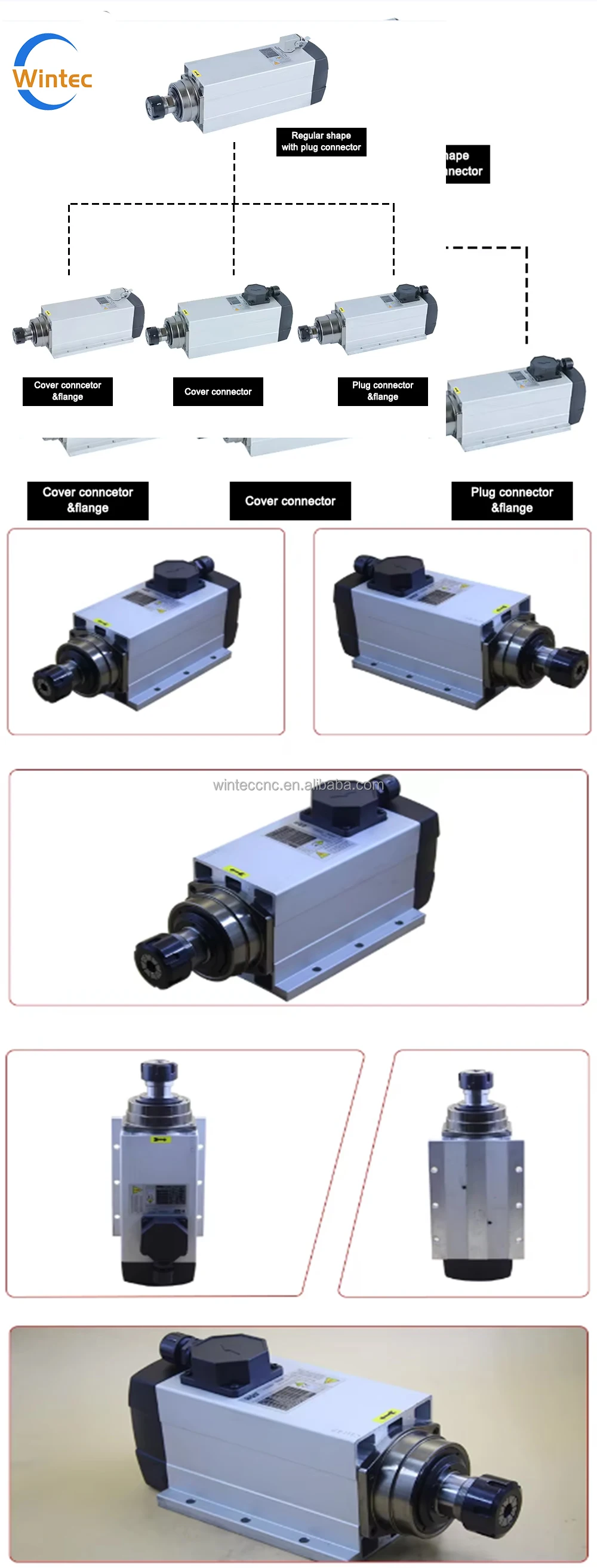High speed ER 32 380V 5.5KW water cooled spindle motor for cnc router