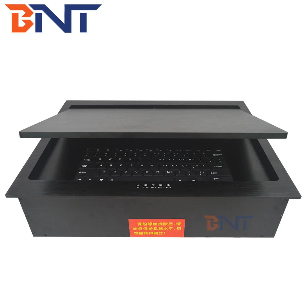 Motorized LCD Flip Up Monitor With Keyboard Mouse For School Audio Video Conference Room