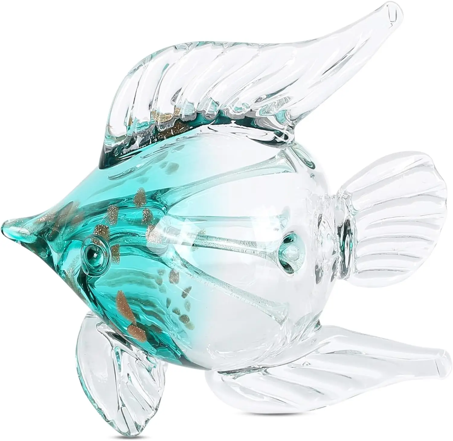 Hand Blown Glass Tropical Fish Figurines Collectibles Ornament Decorative Objects