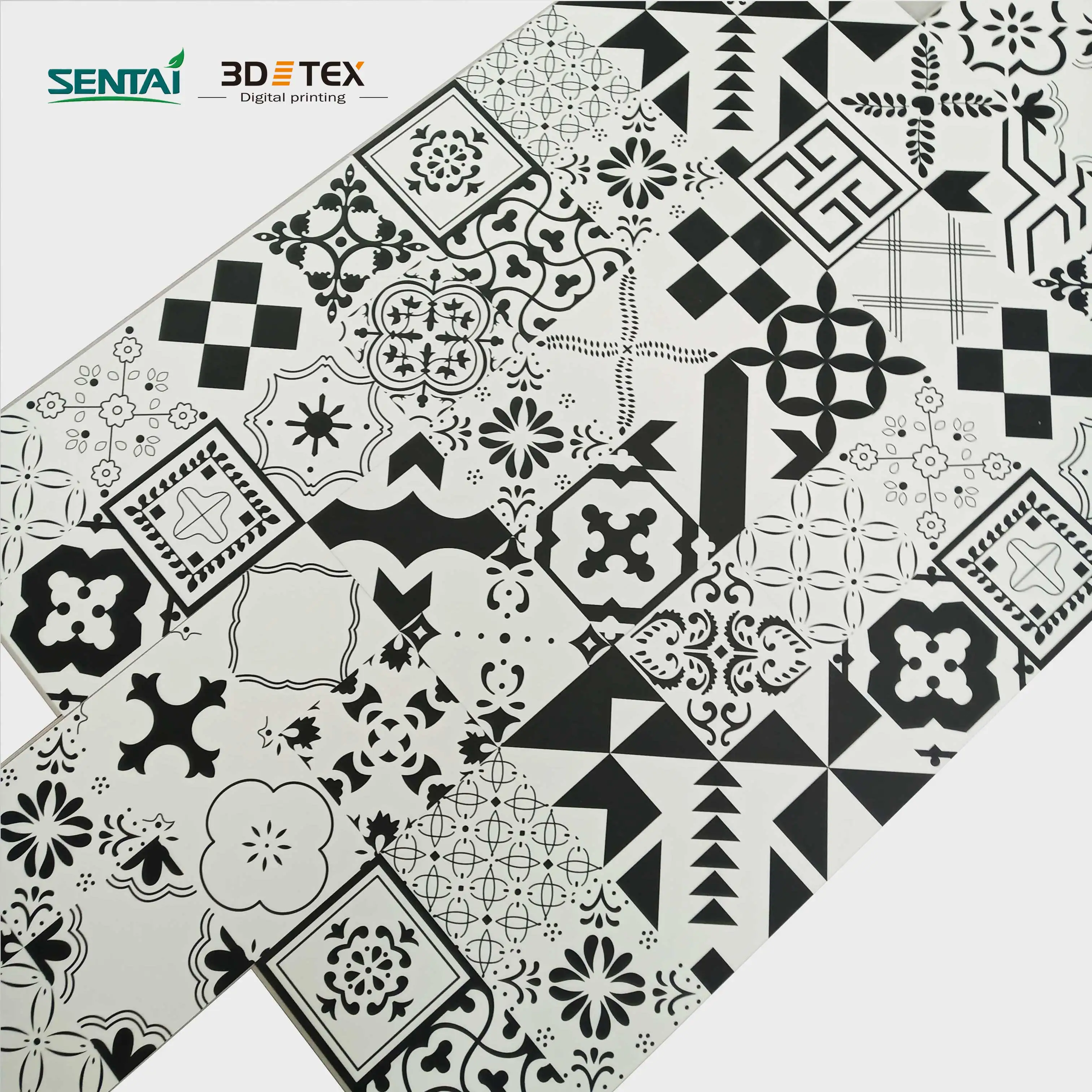 sentai spc flooring European pattern Stone tiles  pvc flooring Indoor 3d tex Luxury 4mm plasticdigital printing tiles