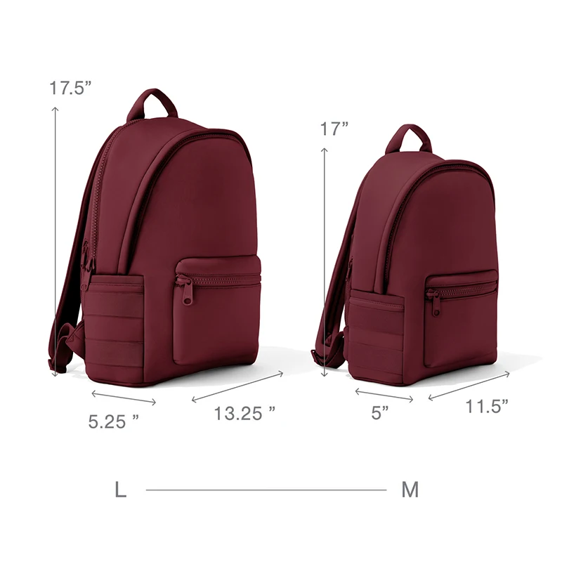 Custom Burgundy Large Capacity neoprene bag set Gym Sports Fanny pack Travel bag Women backpack