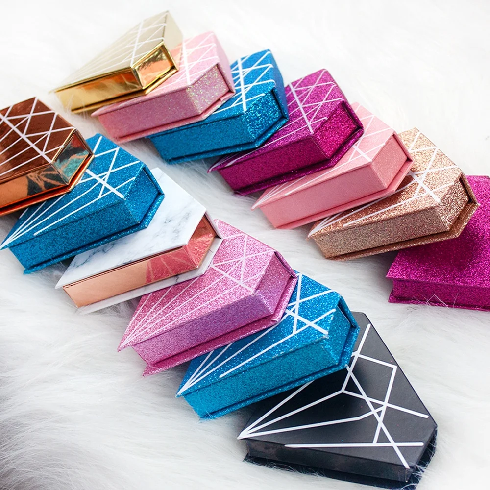 Luxury Diamonds Shape Eyelash Package Box OEM Private Label Diamonds Shaped Lash Box