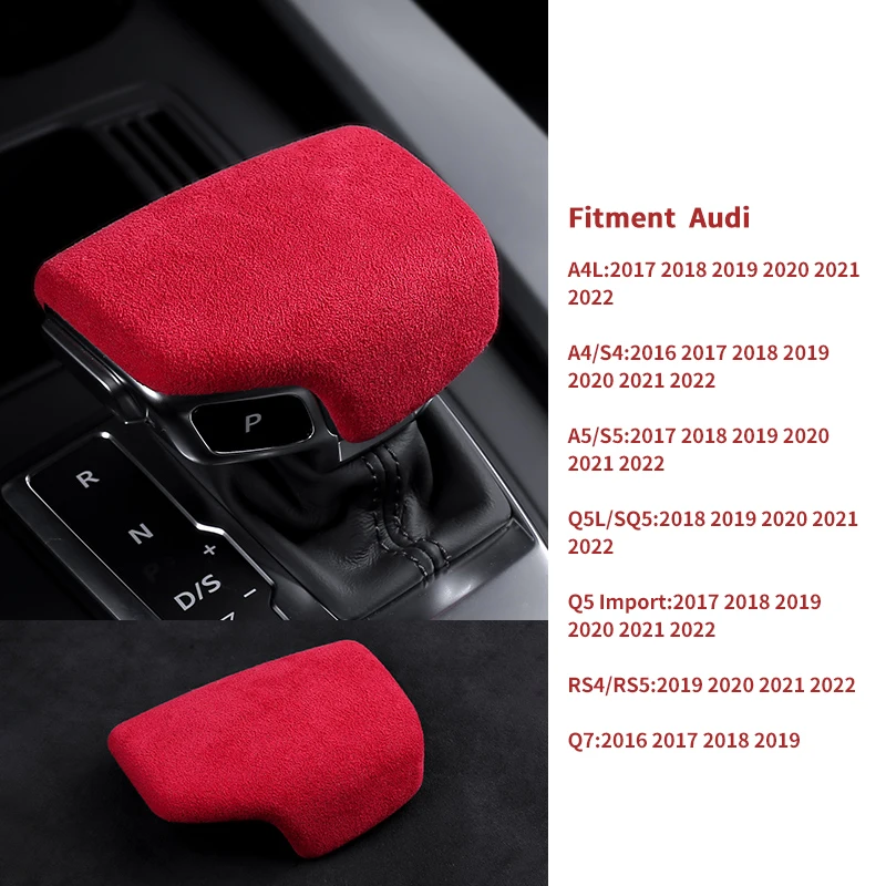 Ushilife Alcantara Car gear shifting knob lever cover and central control panel cover for Audi A4L A4 A5 S4 S5 RS4 RS5 Q5L SQ5