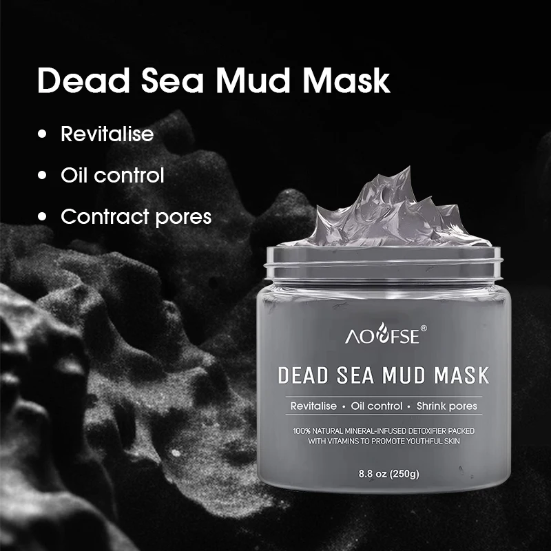 Men women oily skin pore minimizer deep cleansing face skin care and body mask dead sea mud mask