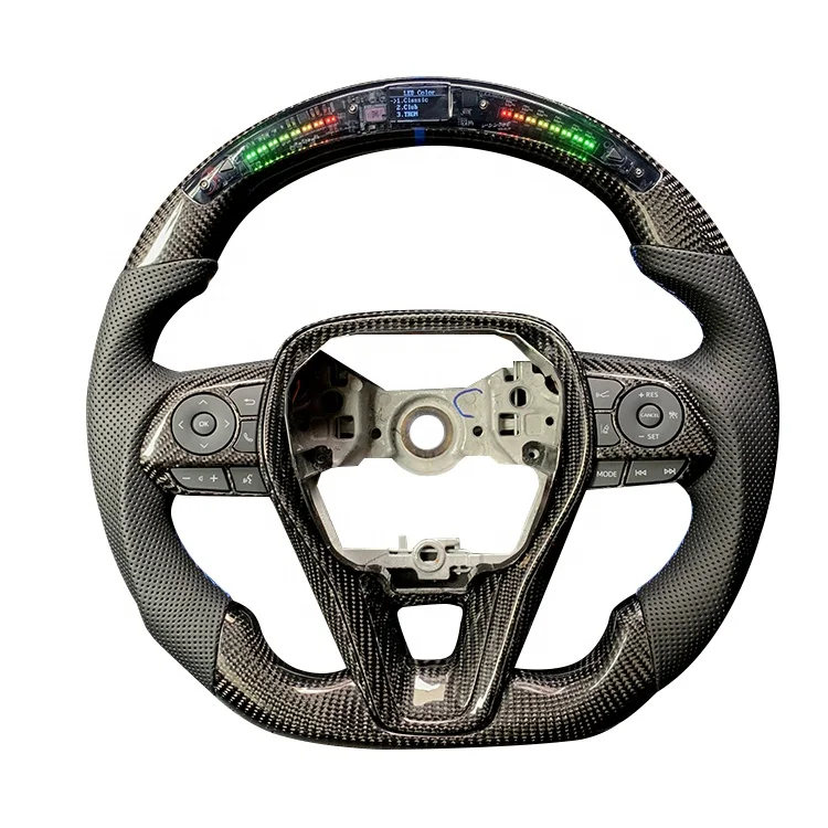 Hot Selling LED Carbon with carbon fiber with perforated leather with LED light on steering wheel for 2019-Corolla