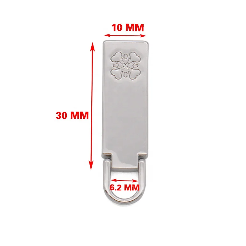 Custom Rainbow Garment Metal Brand Logo Bag Head Zip Pull Zipper Puller