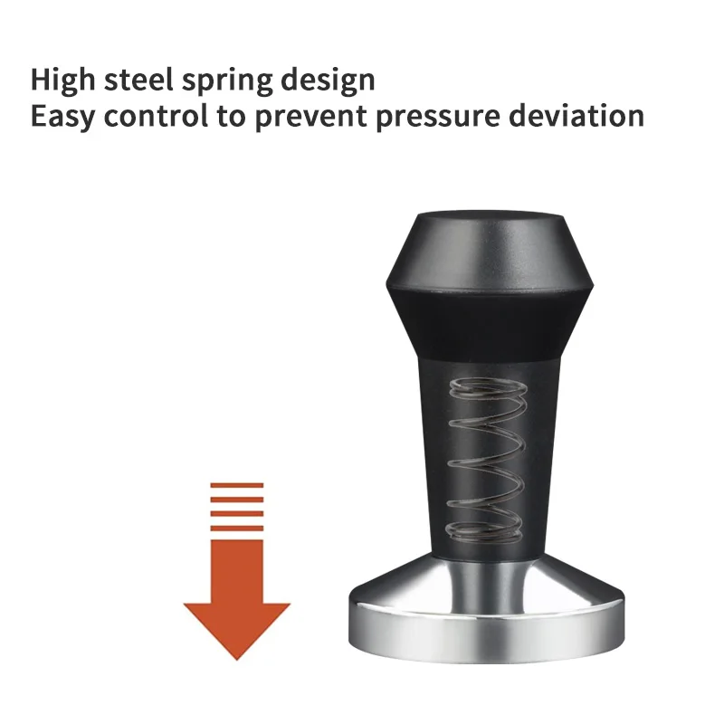 Espresso Stainless Steel Coffee Tamper Calibrated Spring Handle Powder Press iron-plated chrome coffee tamper