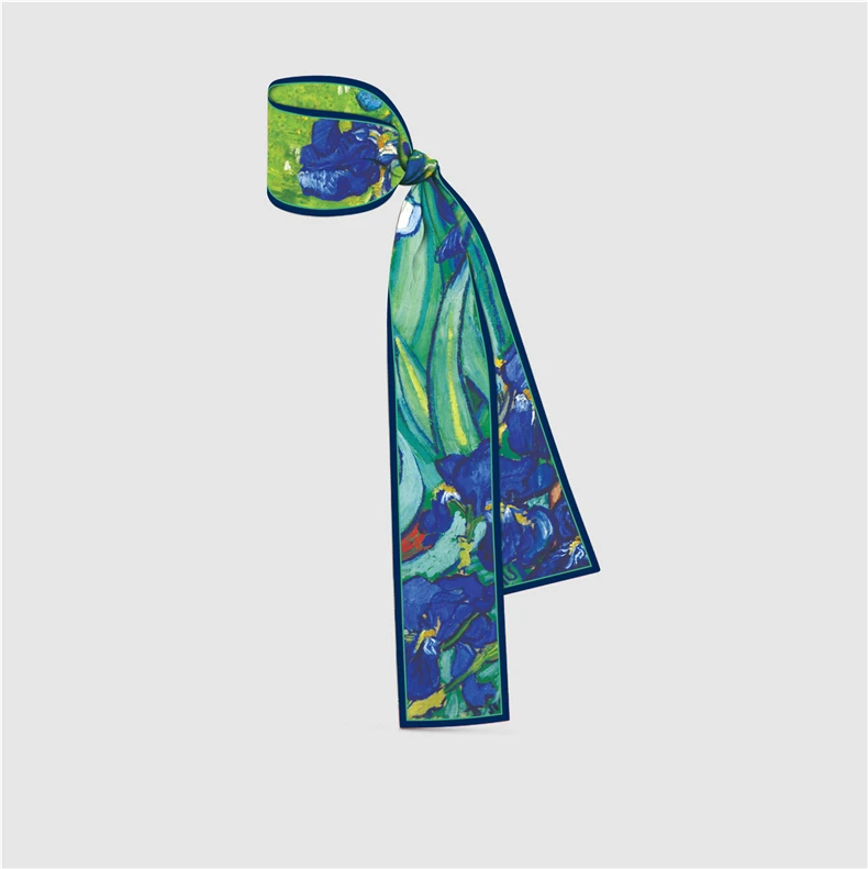 Fashion Accessories  Foulard Female Hijab Hairbands Narrow Scarves Hair Clips  Small Handle Bag Ribbon Headwear