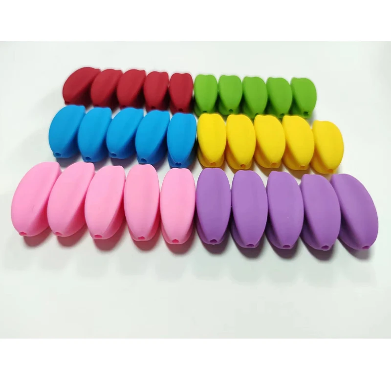 Customized 100% BPA Free Food Grade Silicone Beads for Babies DIY silicone comfort bead chain Silicone Focal Beads