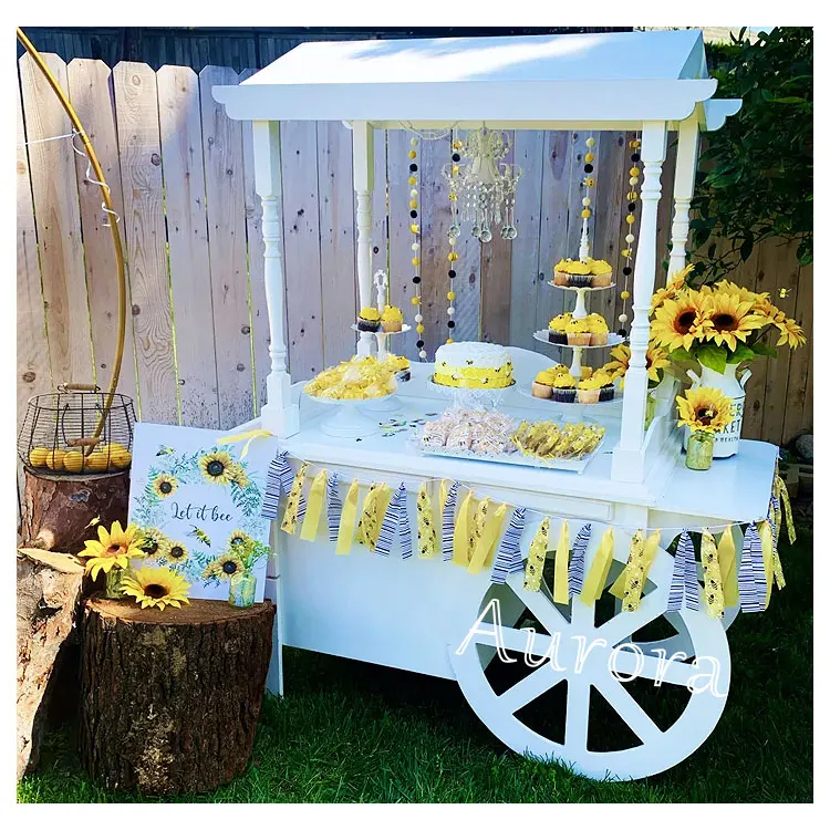 Online Shopping Customized Wooden Flower Candy Cart Wedding Children Christmas Dessert Party Cart Decoration
