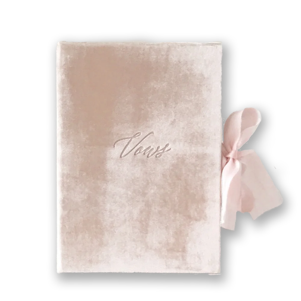 A4 A5 velvet guest book notebook with ribbon and no spiral