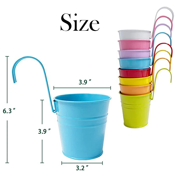 Best Seller Metal Iron Hanging Flower Pots with Detachable Hooks