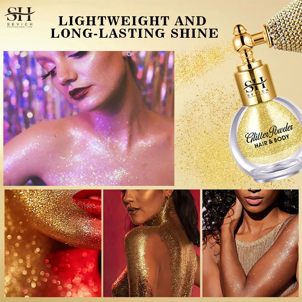 Hair Spray Glitter Christmas Highlight Powder Glitter Spray Hair And Body Makeup Glitter Setting Spray