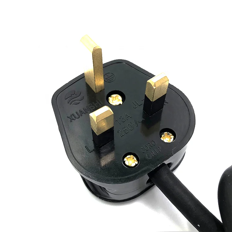 Wholesale British Standard 3 Prong Fuse UK BS1363 Removable Plug AC Power Cord
