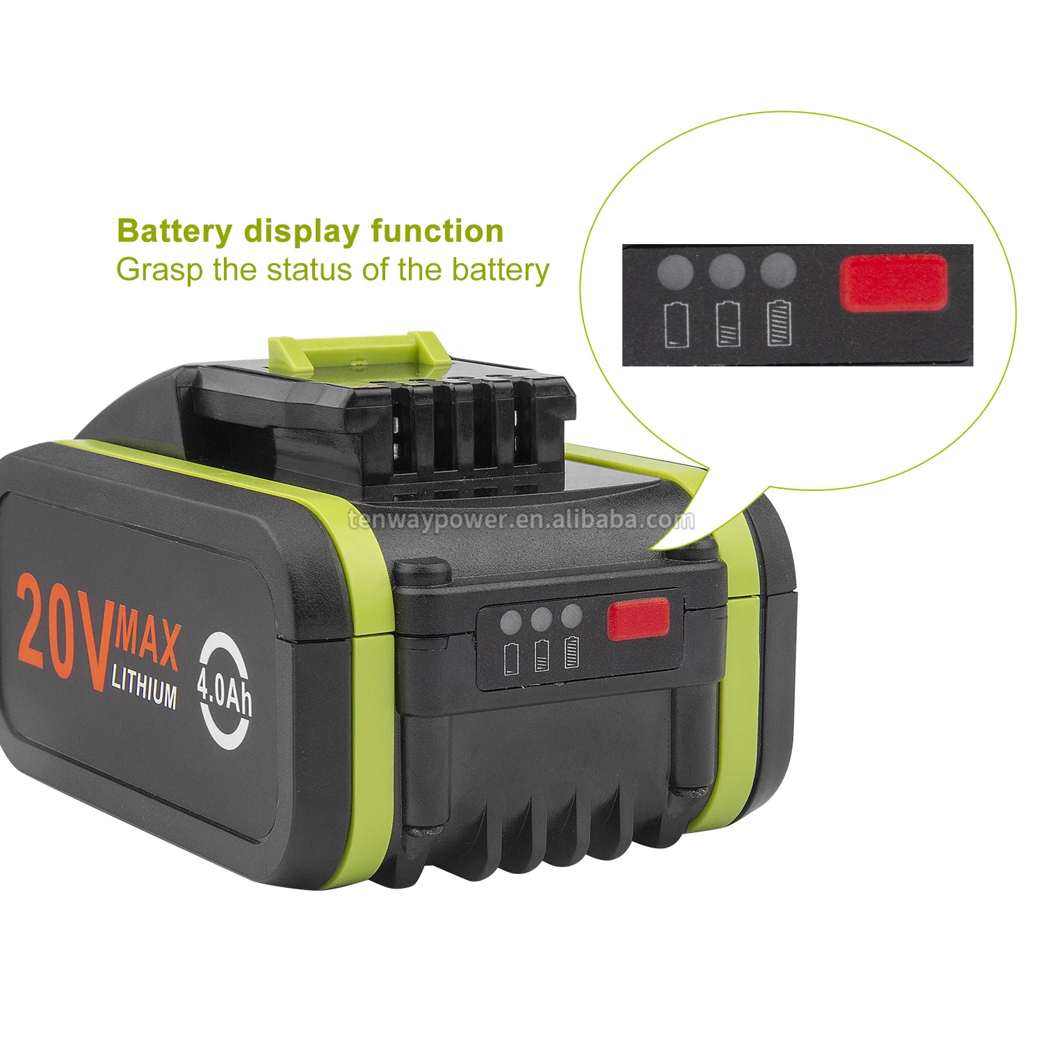 Power Tools Battery 20V 4.0ah Max Replacement High Capacity Lithium Battery WA3553 for Worx WA3520 WA3525 Tool battery wholesale